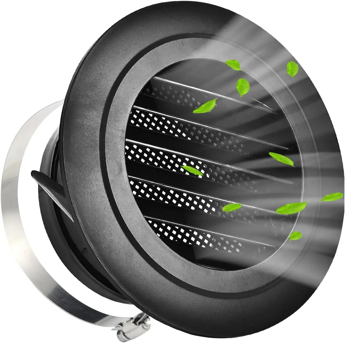 

Круглая вентиляционная решетка 6 дюймов (150 мм) с сеткой от насекомых для ванной, кухни, офиса, дома, черная