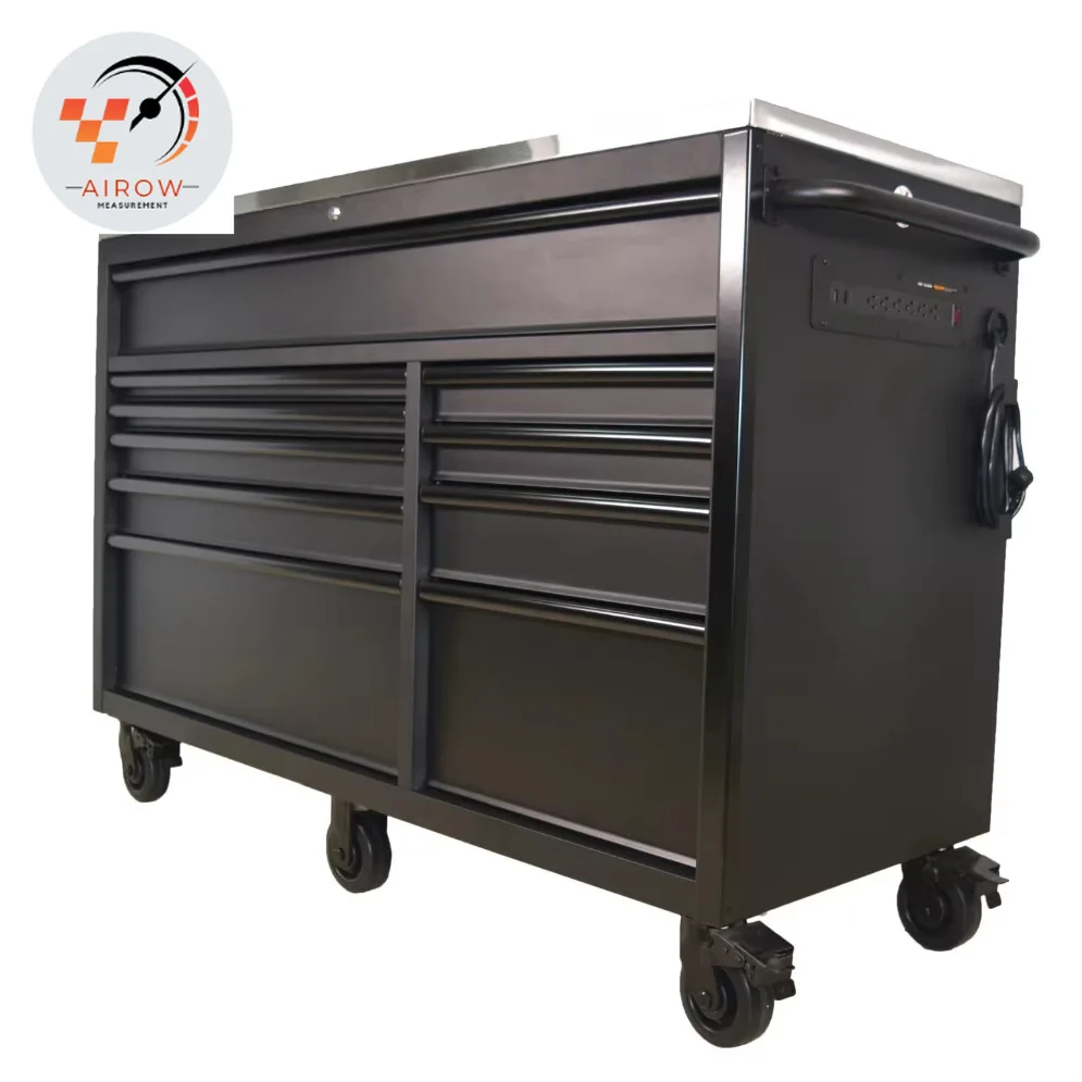 AIROW Tool Cabinet 52 10 Drawer Tool Box Tool Box Mechanical Garage Trolley with Wheels Powder Sliding Steel