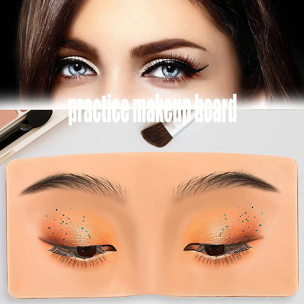 The Perfect Aid to Practicing Makeup Silicone Face Eye Eyelash Makeup Practice Board Nose Mouth Skin Pad for Piercing Training
