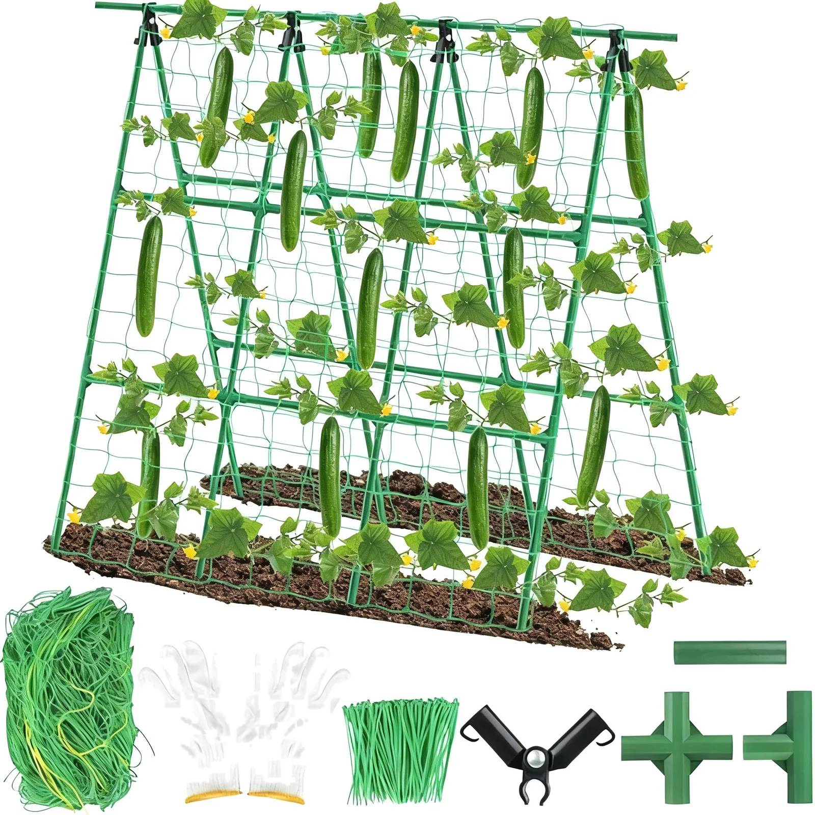 U Shaped Plant Support Vegetable Trellis Cucumber Growing Rack Garden Climbing Frame Vine Cage