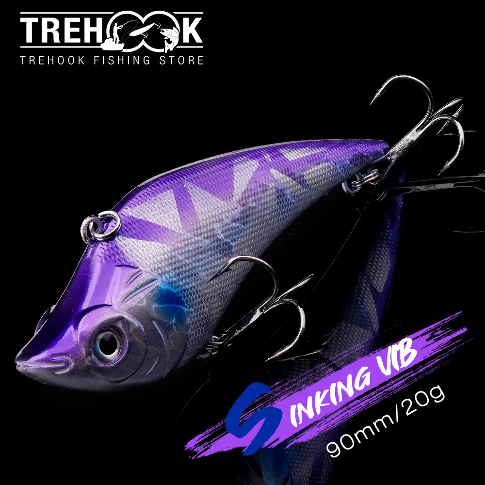 TREHOOK Rattlin VIB Lures For Fishing 90mm 20g Sinking VIB Lure Fishing Vibration Artificial Bait Crankbait Wobblers For Pike