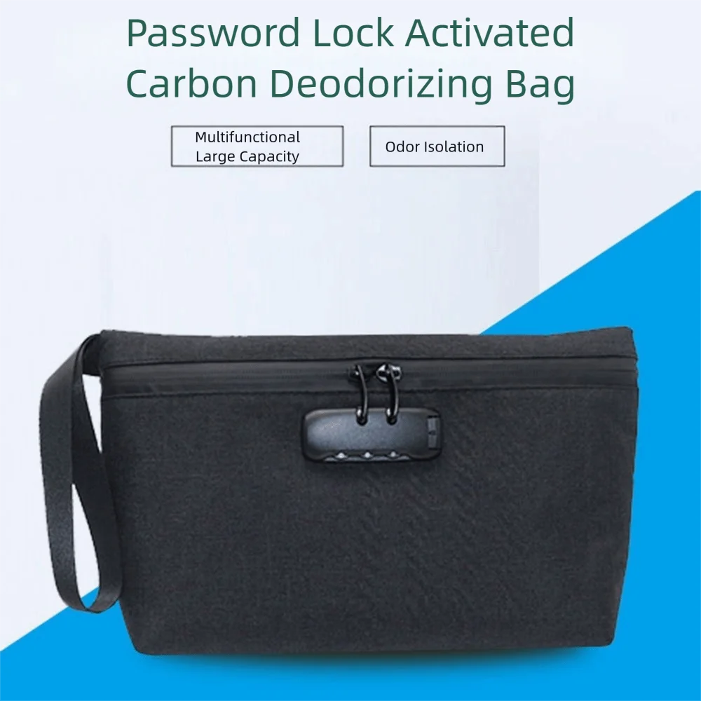 

Combination Lock Smell Proof Stash Bag Carbon Lined Waterproof Smell Isolation Case with Handle Blocks Out Smells
