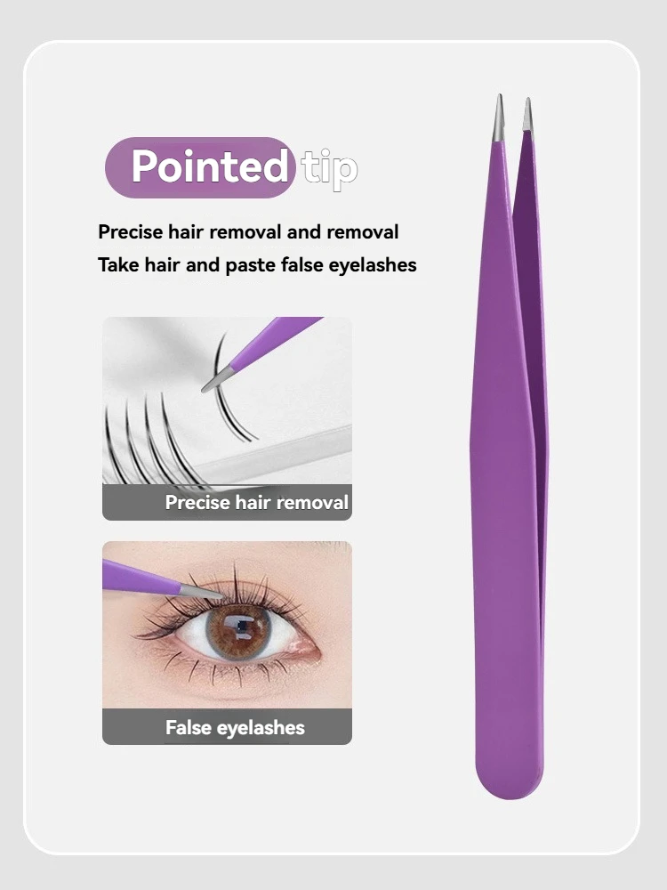 Zestaw precyzyjnych pęset ze stali nierdzewnej do użytku domowego z torbą do przechowywania do przedłużania rzęs, modelowania brwi i leczenia wyprysków na twarzy.