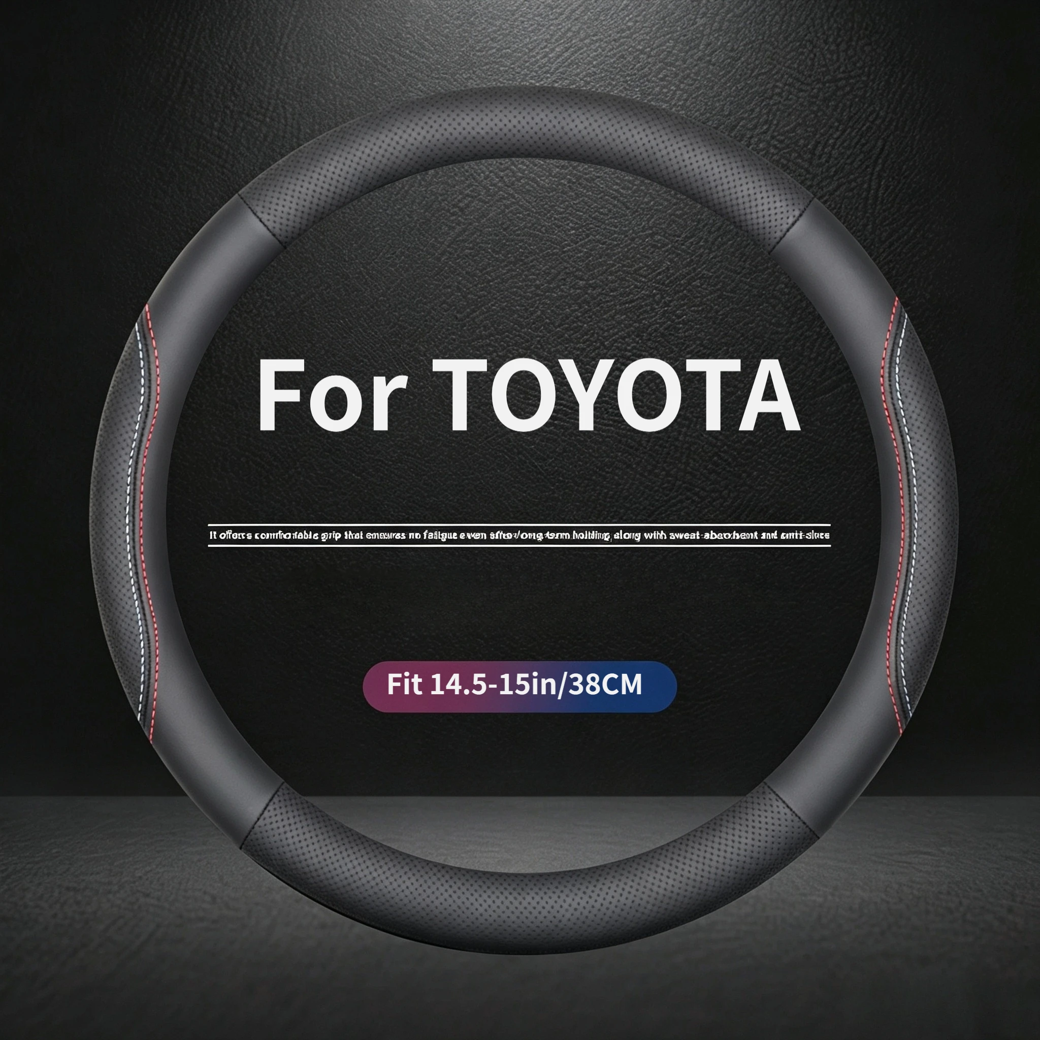 15 inch/37-38CM Anti-Slip Elegant Steering Wheel Cover for Toyota Camry RAV4 Highlander Fortuner Hilux Sienna Innova Auto Decor