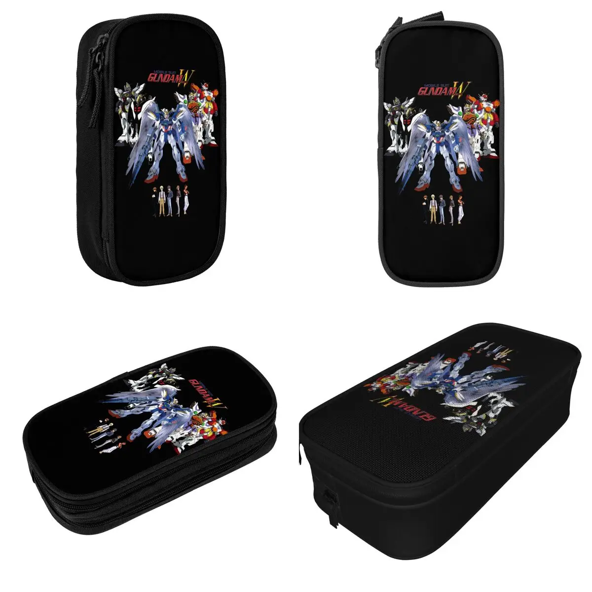 Gundam Mobile Suit Wing Astuccio per matite Sci Fi Robot giganti Astuccio per matite Penna per ragazze Ragazzi Borsa di grande capacità Accessori regalo per ufficio