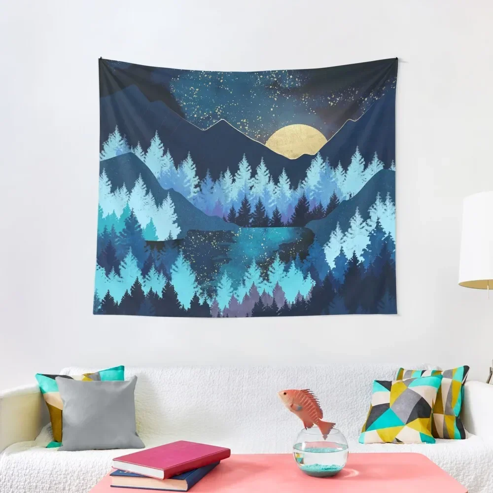 

Moon Forest Tapestry Funny Cute Room Things Aesthetic Home Decor Wall Deco Tapestry