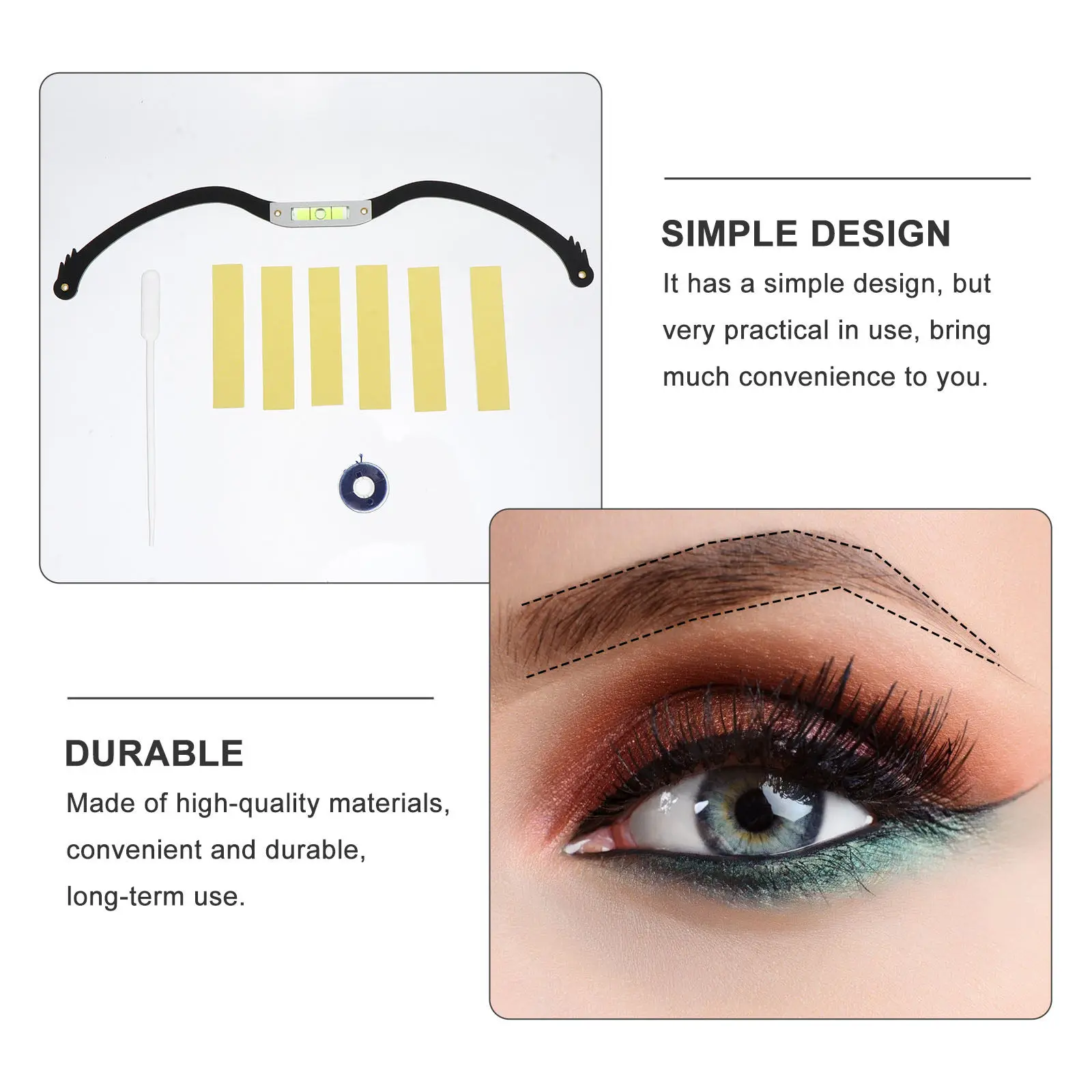 

1Pcs Premium Stainless Steel Eyebrow Horizontal Ruler Eyebrow Positioning Tool for Beginners Accurate Brow Length Width