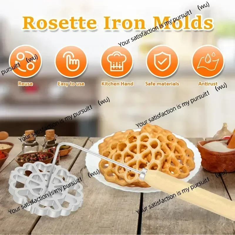 Aluminum rose with handle mold, pastry biscuits baking cooking kitchen accessories