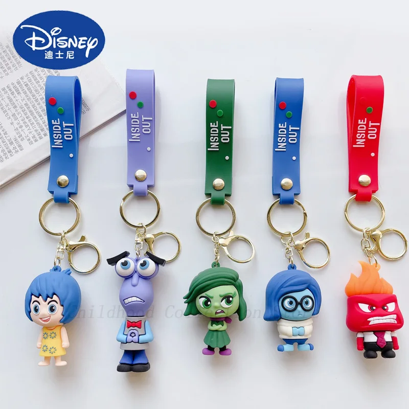 Kawaii Disney Pixar Inside Out Joy Sadness Anger Disgust Fear Action Figure Toys Anime Dolls Keychain Backpack Ornament Gifts