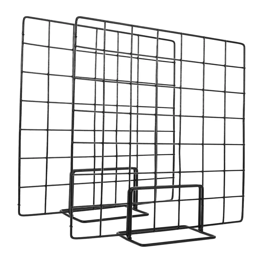 2Pcs Metal Grid Wall Organizer Display Rack Versatile Square Panels Wire Grid Panel Photo Hanging Mesh Panel Jewelry