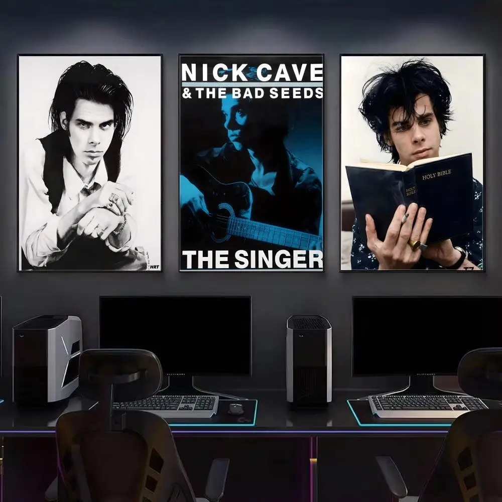Poster HD Wall Art Print, Self-adhesive Poster Sticker, Aesthetic Home Decor Singer N-Nick Cave-e