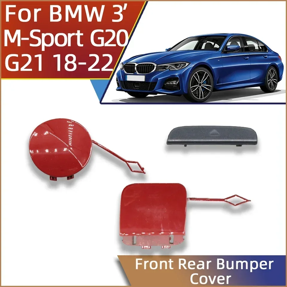 For BMW 3 G20 G21 2018-2022 M-Sport#51118099893 51128099902 Front Rear Bumper Towing Hook Cover Hauling Shell Cap With Color