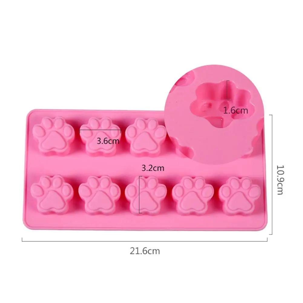 100pcs Puppy Dog Claw Bone Ice Trays Silicone Pet Treat Molds Cat Claw Chocolate Jelly Cake Decorating Moulds Removable Mold