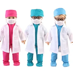 Cosplay Doctor Clothes Set For 18 Inches American Dolls Shoes,Hat,Clothes Suit For 43cm Baby New Born&OG,Russia DIY Girl Dolls