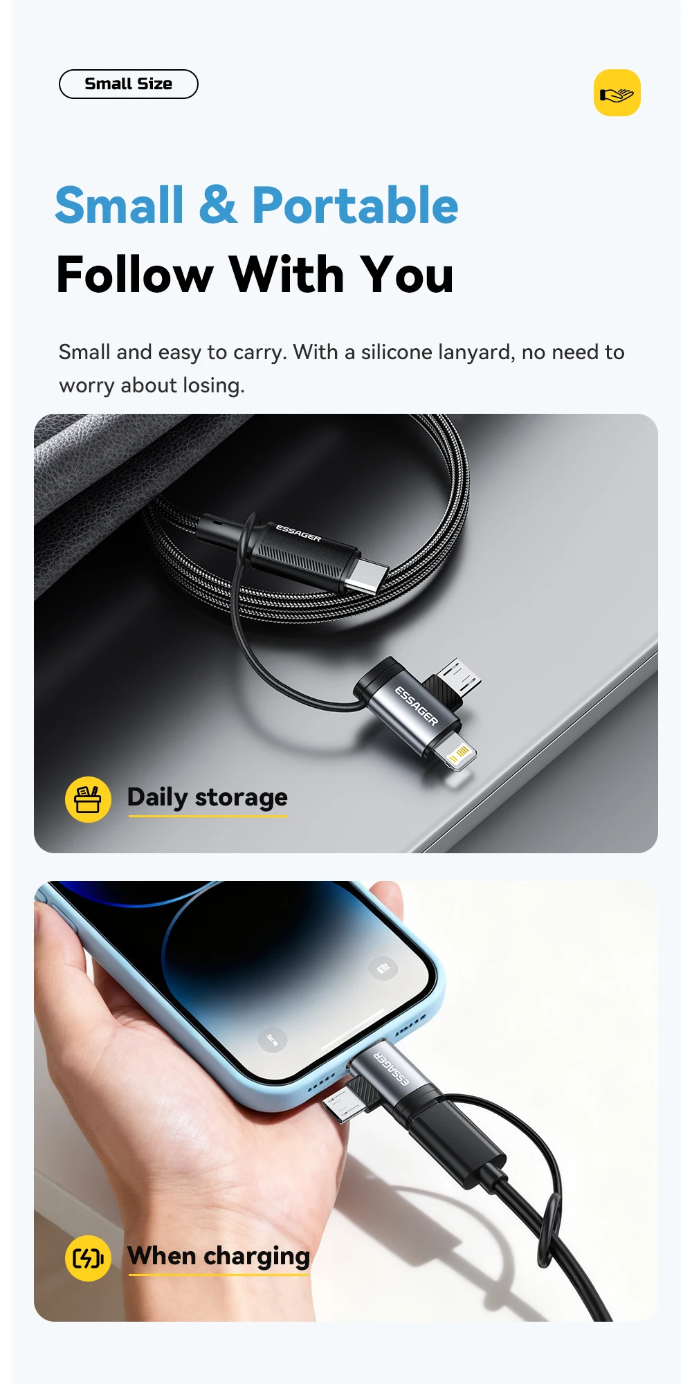 Essager Type C to Lighting  Micro Adapter 3A Fast Charging Type-C Female To Lightning Micro Male Connector For iPhone 14 Huawei