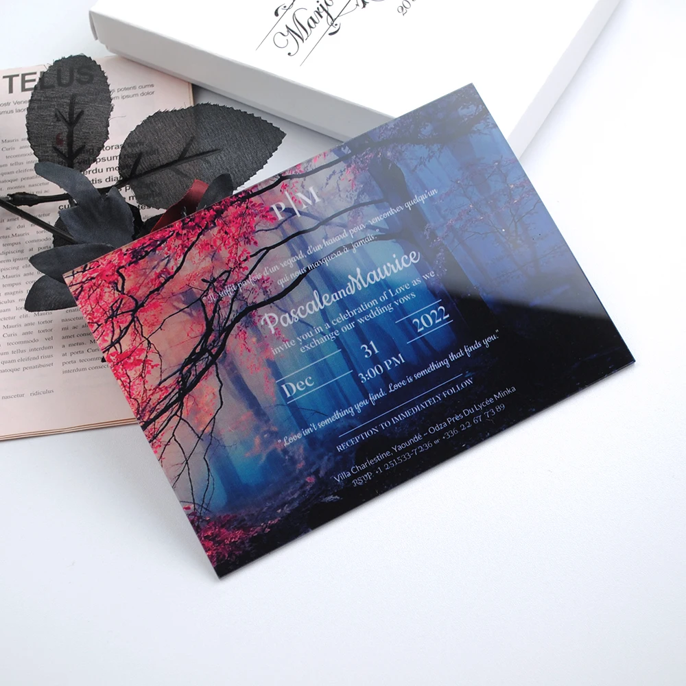 

Customized Business Cards, Wedding Name Card, Souvenirs for Guests, French Text, Transparent, Thanksgiving, Wholesale, 10Pcs