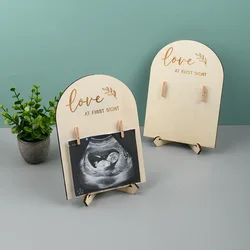 Wooden baby B Ultrasound photo frame New mother photo frame commemorative display sonogram photo frame