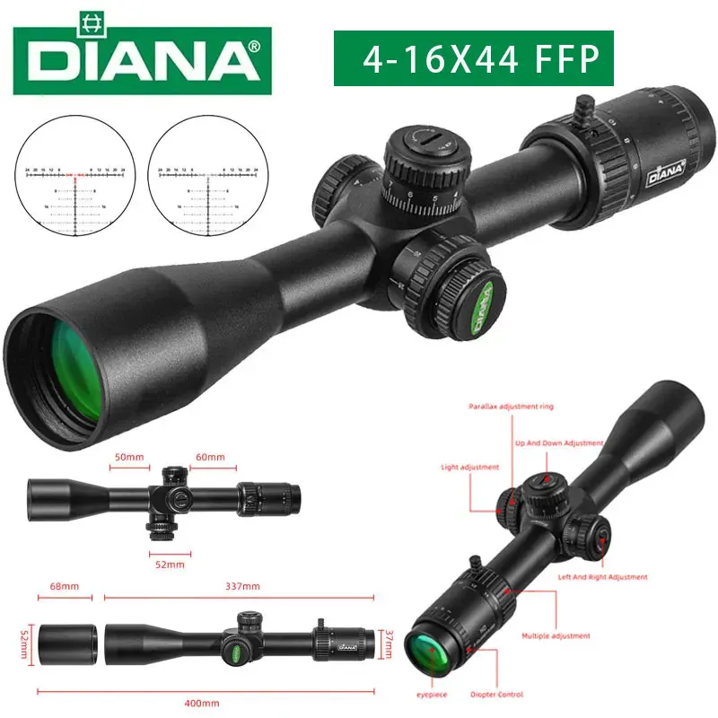 

DIANA 4-16x44 SFIR FFP Scope First Focal Plane Hunting Riflescopes Red Illuminated Shooting Optical Sights