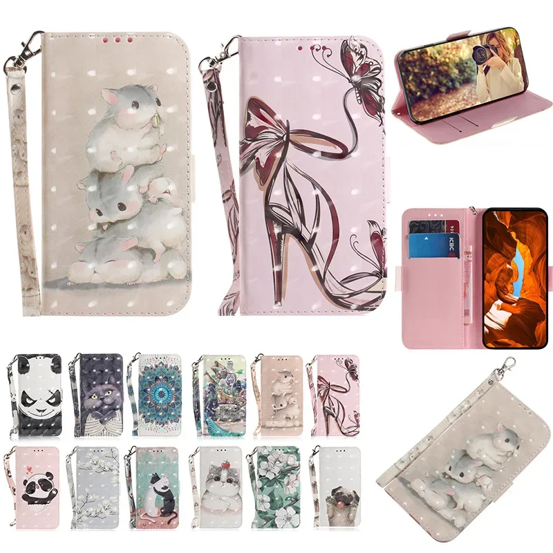 Stand Flip Wallet Case For Realme C67 C65 4G C55 C53 c51 C35 c33 C31 C25S c21Y C20A C15 C12 C61 C63 C2 C1s 3DProtect Phone Cover