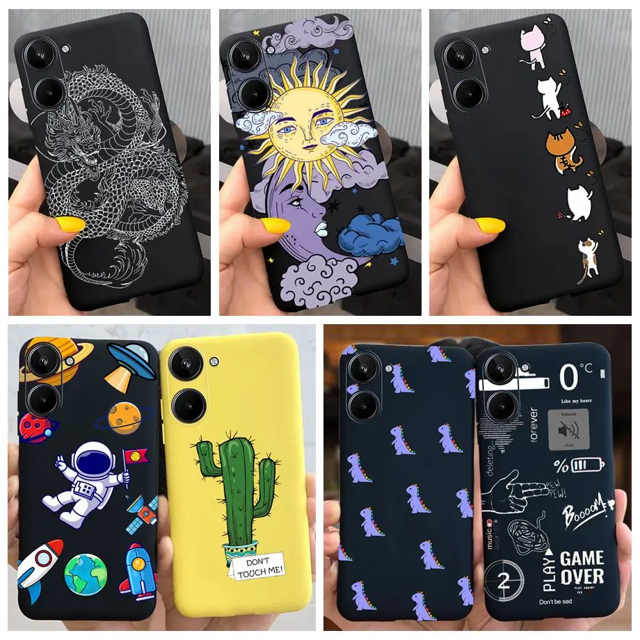 For Realme 10 4G 2022 Case Shockproof TPU Bumper Silicone Soft Phone Cover for Realme 10 Realme10 Cases Astronaur Painted Capas