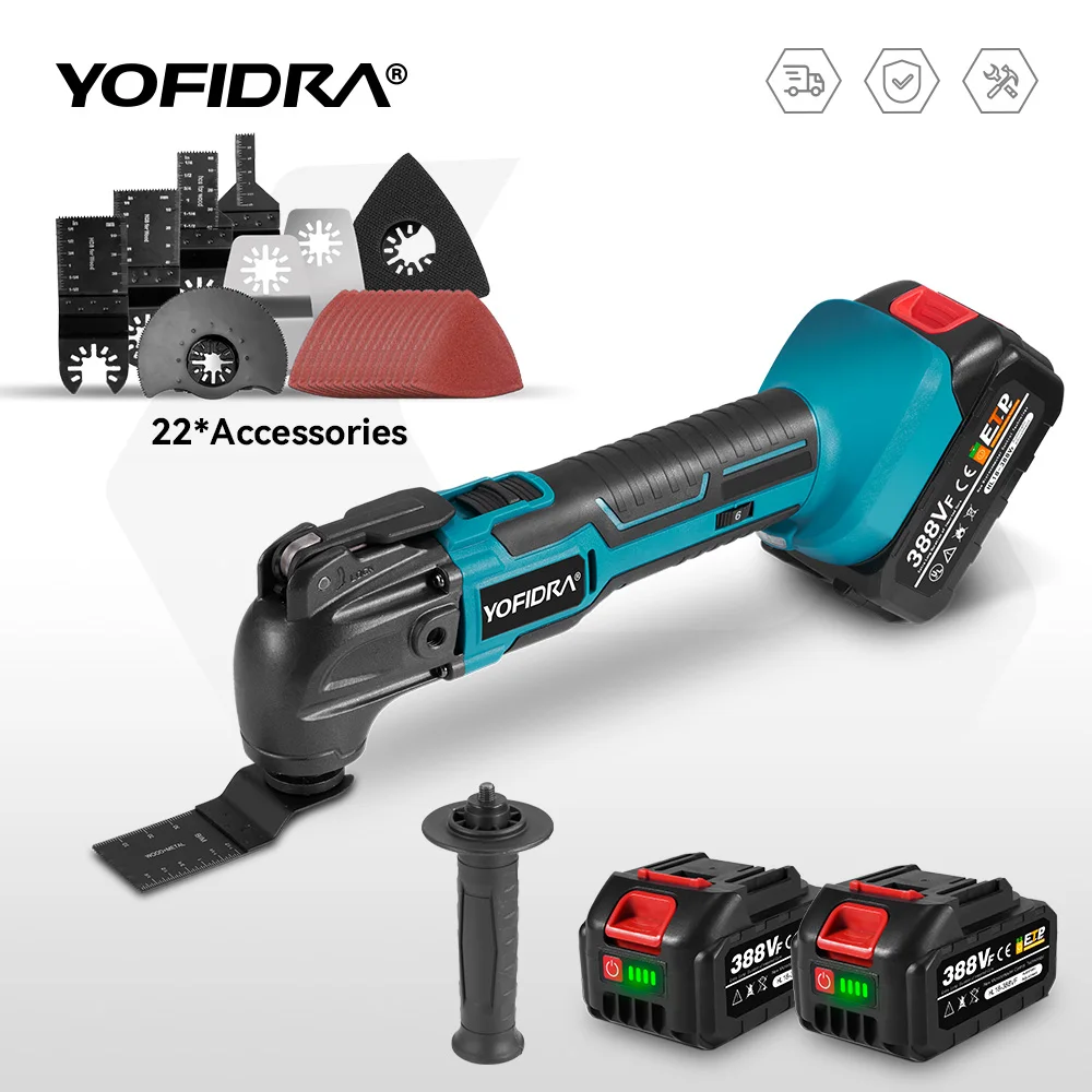 Yogodra-6ギアの多機能ツール,コードレス木工トリマー,makita用切削工具,18Vバッテリー