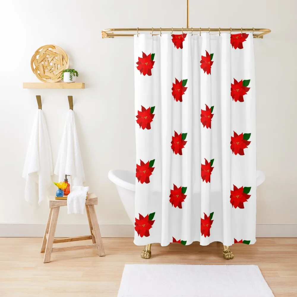 

Poinsettia Dots Shower Curtain Waterproof Bath And Anti-Mold Bathroom Decor Anime Bathroom Curtain