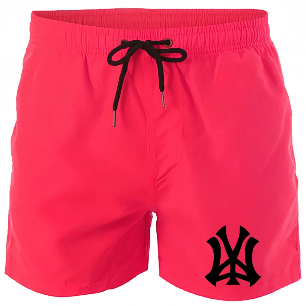 Men\'s surf Fitness Shorts Drawstring Mesh Lining Elastic Waist Breathable Quick Dry pocket Beach swimming Shorts Summer Male