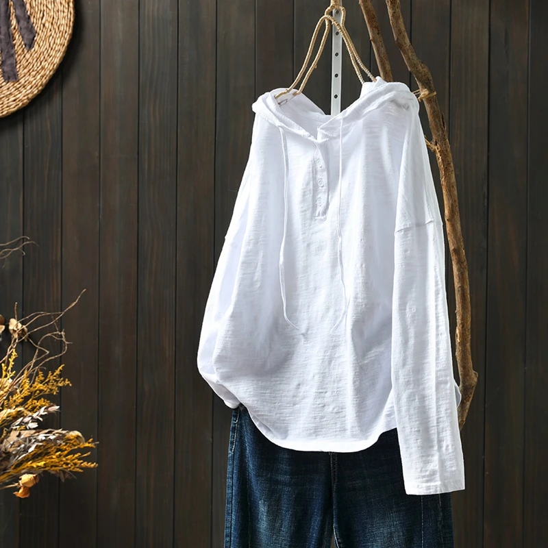 

Женская толстовка больших размеров из бамбукового вискозного хлопка с длинным рукавом, свободного кроя, весенняя новинка, в корейском стиле, для повседневной носки