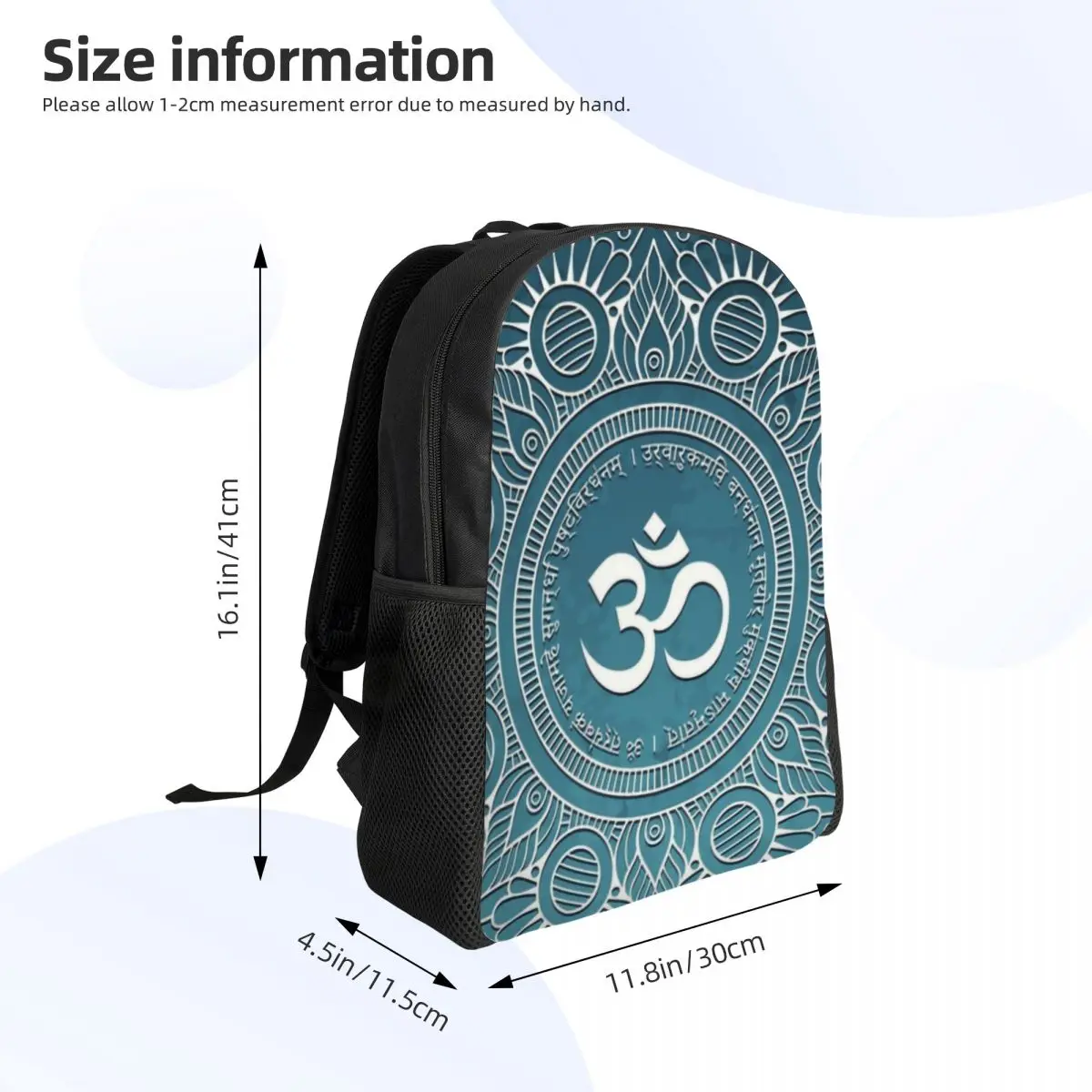 Customized Maha Mrityunjaya Mantra Backpack Women Men Casual Bookbag for College School Om Yoga Mandala Buddhism Aum Bags