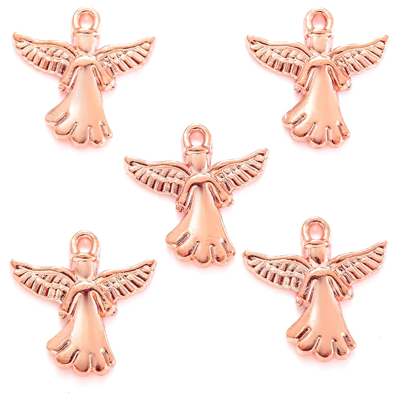 10pcs 5 Color Alloy Metal angel Charms For Earring necklace Pendants DIY Handmade Jewelry Accessories Making 20*20mm I247