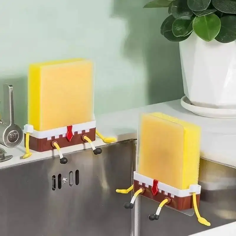 

Dishwashing Storage Shelf Cartoon Wash Dish Sink Drain Rack Household Sponge Holder Support Organizer Kitchen Accessories