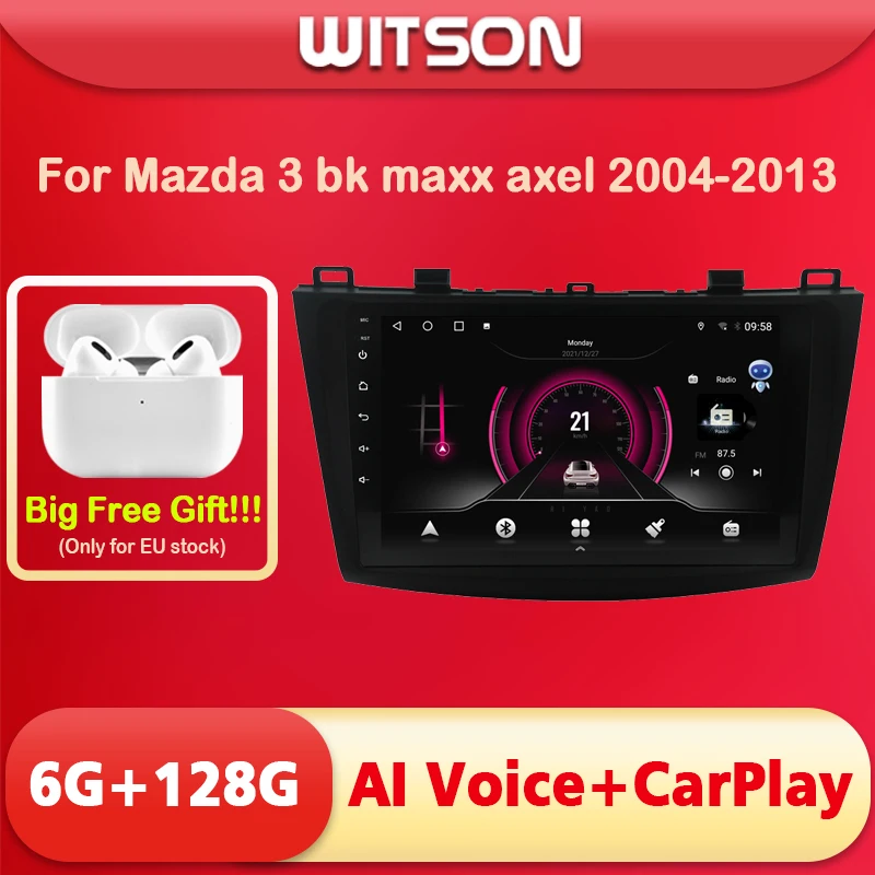 

WITSON 9 inch BIG SCREEN Android 11 AI VOICE 2 Din in Dash Car radio For MAZDA 3 2010 2011 2012 2013 6RAM 128ROM auto stereo