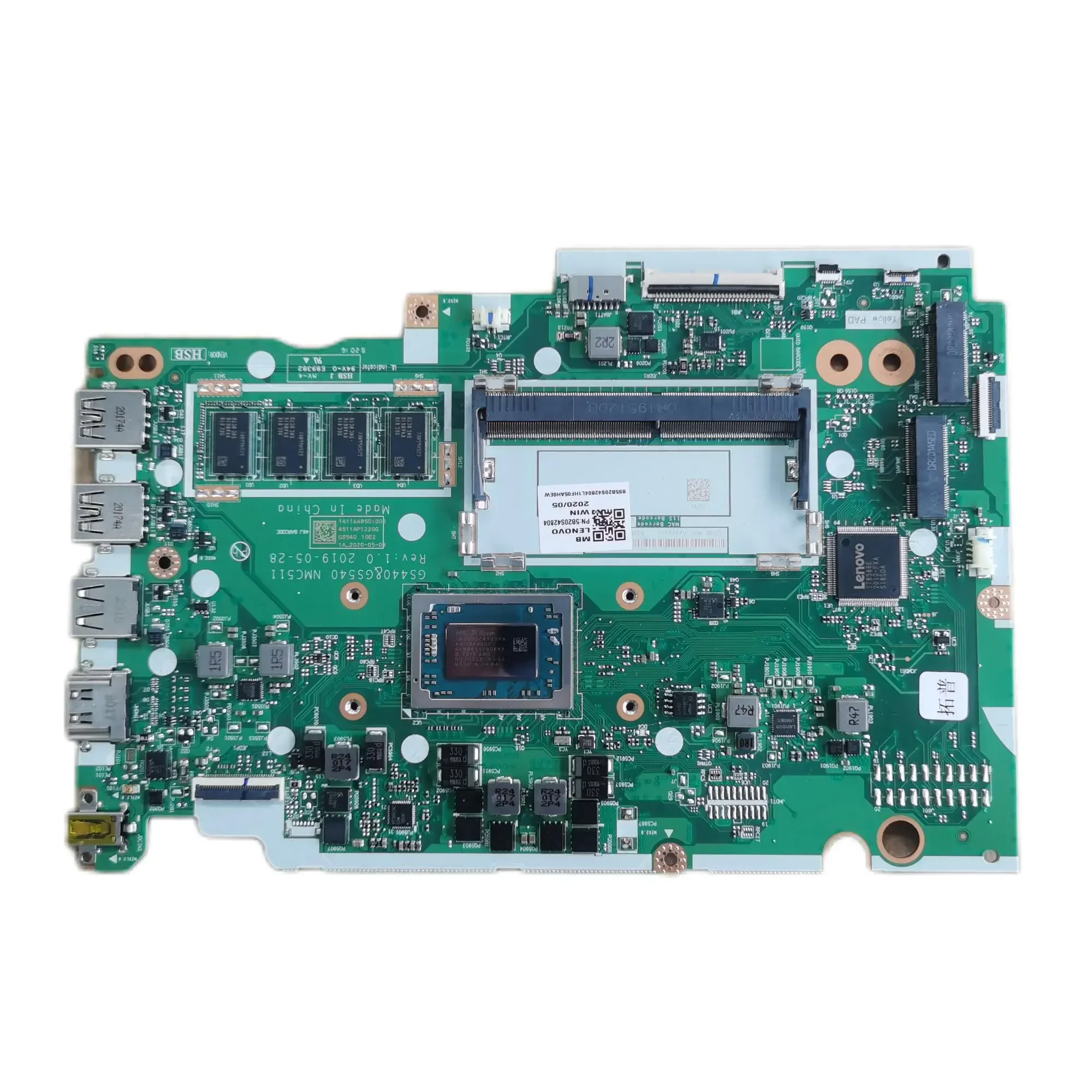 Ideapad S145-15API S145-14API V14-ADA/V15-ADA Laptop Motherboard for Lenovo NM-C511 Mainboard CPU R7 R5 R3 4GB RAM GS440 GS540