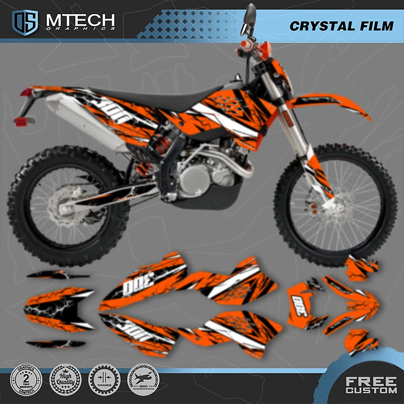 DSMTECH Motorcycle Graphics Background Decals For KTM SX SXF 2007 2008 2009-10 EXC EXCF 125 250 300 450 2008 2009 2010-11 010