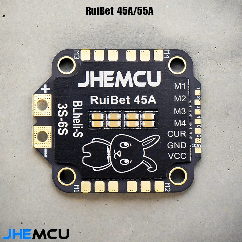 

JHEMCU RuiBet 45A/55A ESC BLHELI_S Dshot600 4в1 Бесщеточный ESC 3-6S 30,5X30,5 M4 для RC FPV Контроллер полета фристайла Дрон
