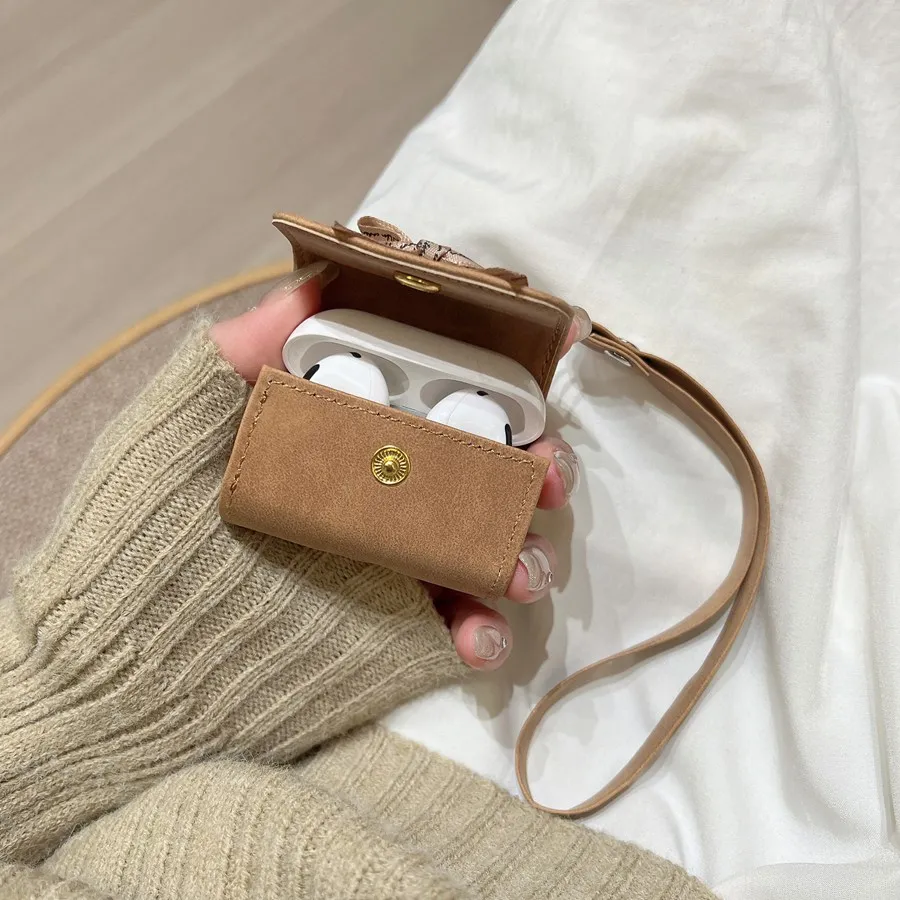 For airpods 4th case airpods pro2 /airpod 3 Luxury flower Earphone bag airpods 2/airpod3 PU leather Cover air pod pro 2 case