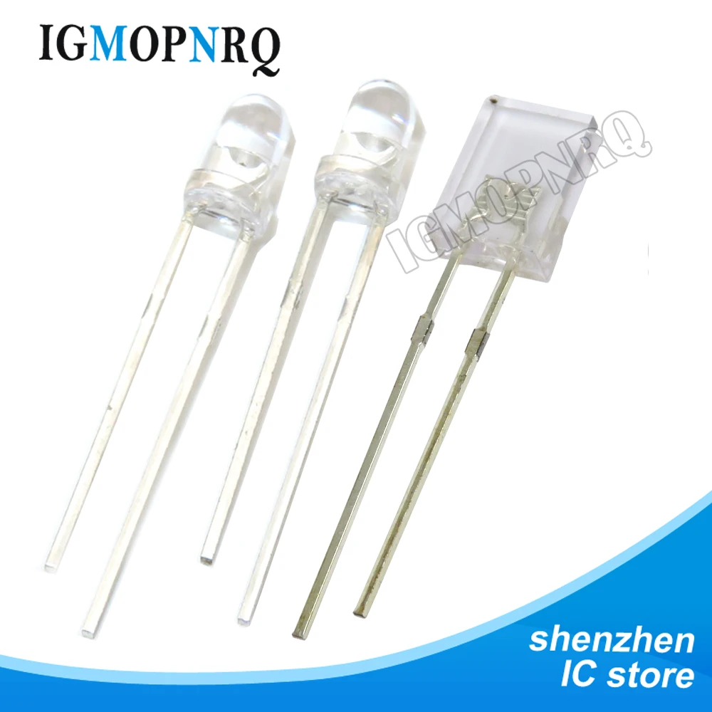 100pcs Transparent Round 3mm 5mm Super Bright Water Clear Green Red White Yellow Blue Light LED Bulbs Emitting Diode