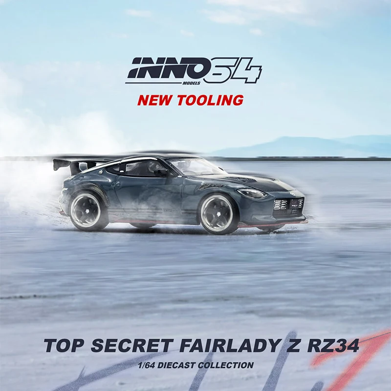 

Предпродажа INNO 1:64 TOP SECRET FAIRLADY Z RX34 Stealth Grey, литая под давлением диорама, коллекция моделей автомобилей, миниатюрные игрушки