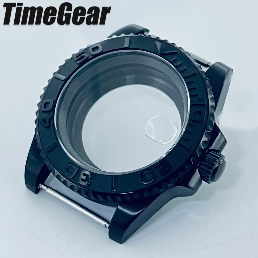 40mm PVD Black Ceramic Insert Sapphire Crystal Watch Case 120 Clicks For NH34 NH35 NH36 NH38 ETA2824 PT5000 Movement