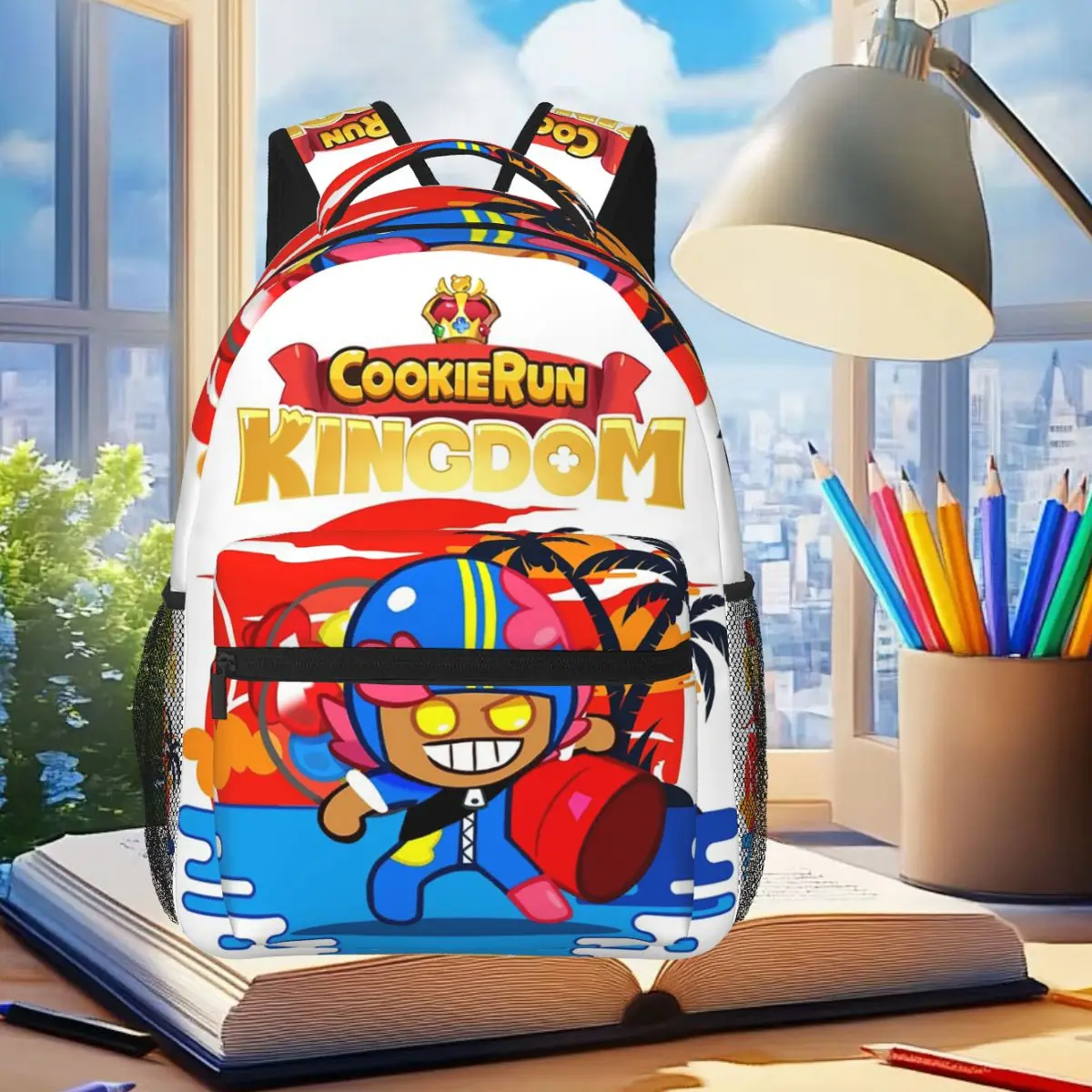 

Summer Cookie Gumball Cookie Backpack Student Boys Girls BookBag Kids School Bag Laptop Shoulder Bags for Men Women