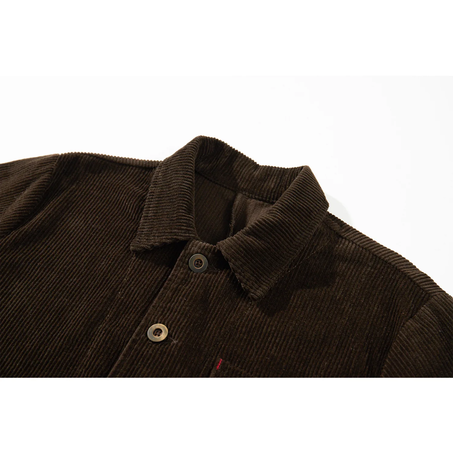 Französisch Retro Werkzeug Jacke Männer Schwere Cord Vintage Revers Multi Taschen Workwear Jacke Winter Feste Beiläufige Strickjacke Mantel Top – Detail 5