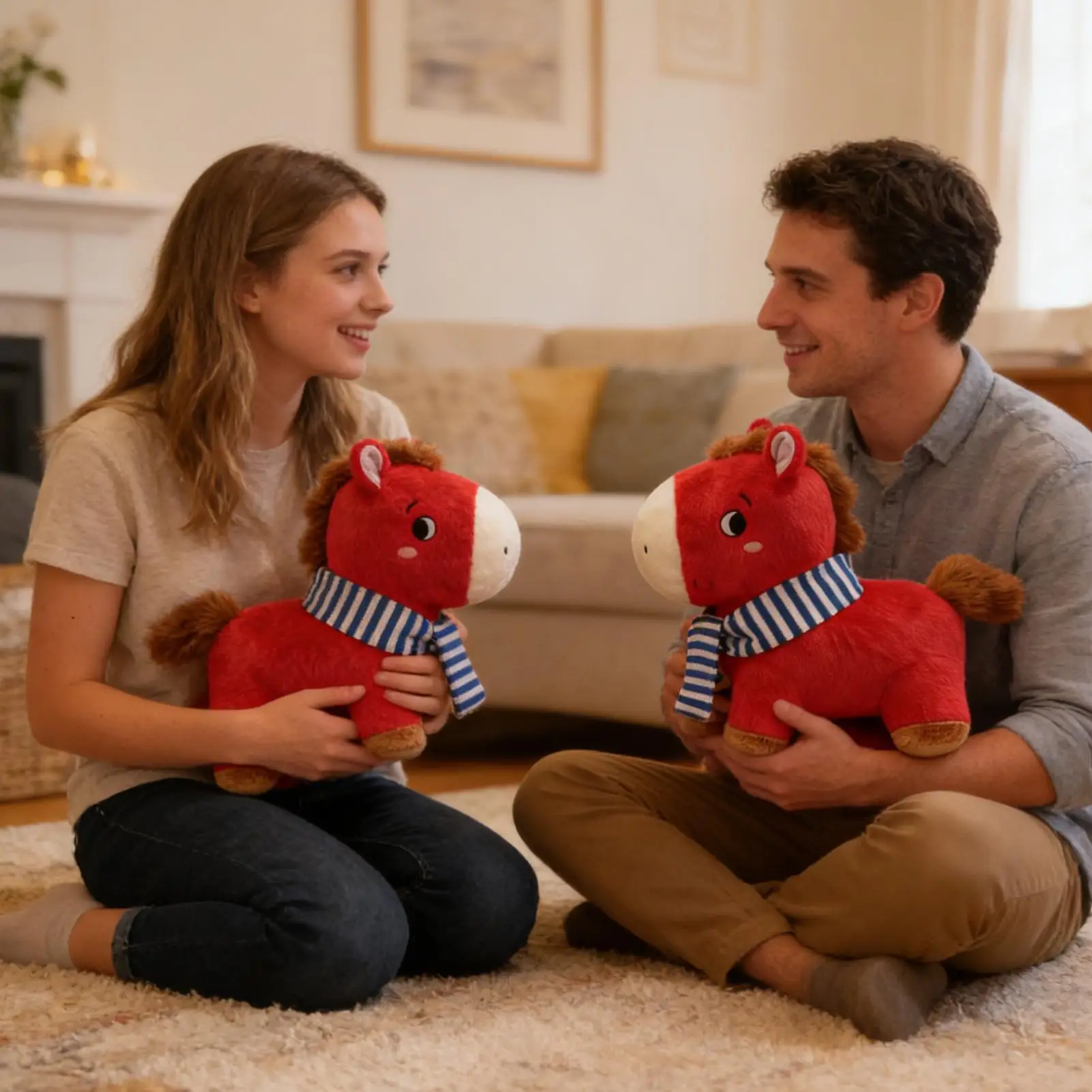 

Плюшевая кукла-лошадь по китайскому зодиаку 2026 года, мягкая игрушка-талисман для декора дивана, подарок на удачу и процветание