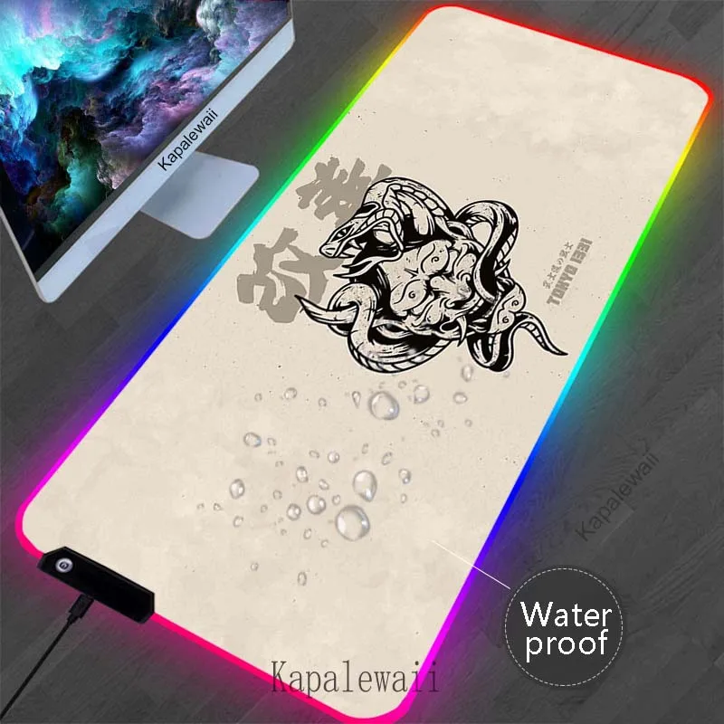 

RGB Colorful Mythical Game Mouse Pad Gamer 900x400 XXL Mouse Mat LED Gaming Mousepad Table Pads Waterproof Deskmat Keyboard Mats