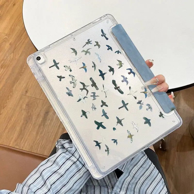 Bird 3+Y Fold Crystal Clear Case for Xiaomi Pad 5/5Pro 6/6Pro 11 Inch Xiaomi Pad 7/7Pro 8/8Pro 11.2 Redmi Pro/Pro2 12.1 Pad SE11