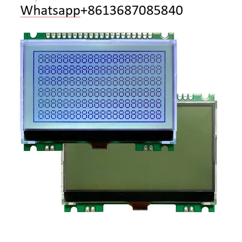 The display screen of 12864-1590 equipment is gray and blue. COG LCD module with 3.3V serial port and parallel