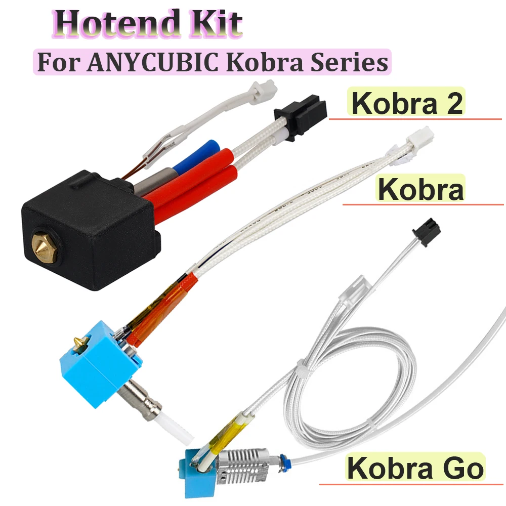 Kit de cabezal de impresión 3D Kobra Hotend, piezas de impresora 3D, extremo caliente, j-head para ANYCUBIC Kobra 2 Neo Kobra Go/Plus/Max Hotend,