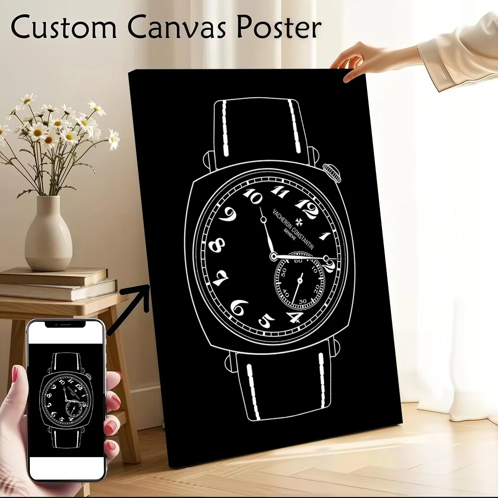 Vacheron Constantin Watch Printed Canvas Poster Custom Pictures Wall Art Canvas Painting for Room Ornaments Bedroom Decoration