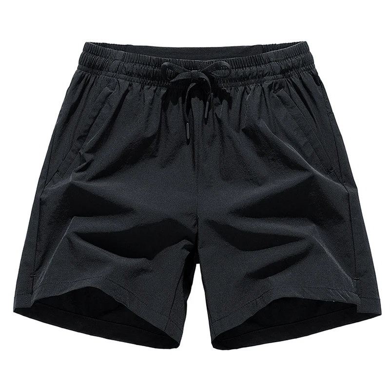 Fashion Solid Color Spliced High Waist Casual Shorts Men's Clothing 2024 Summer New Loose Elastic Lace Up Korean Sports Shorts