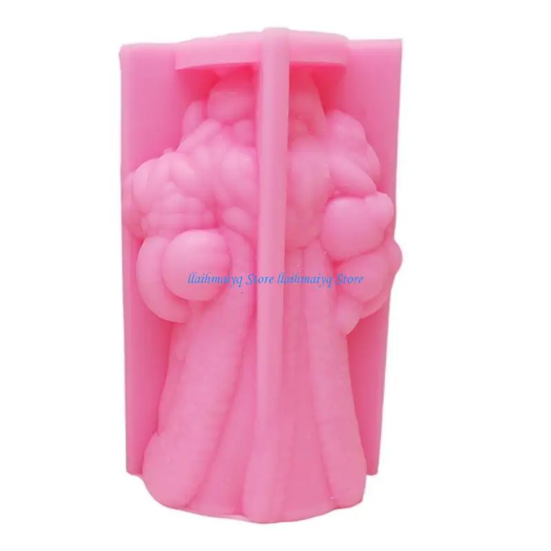 573B Sturdy Epoxy Resin Mold for Candle Creation Portable Silicone Soap Mould Accessory for Festival Crafting and Gifts