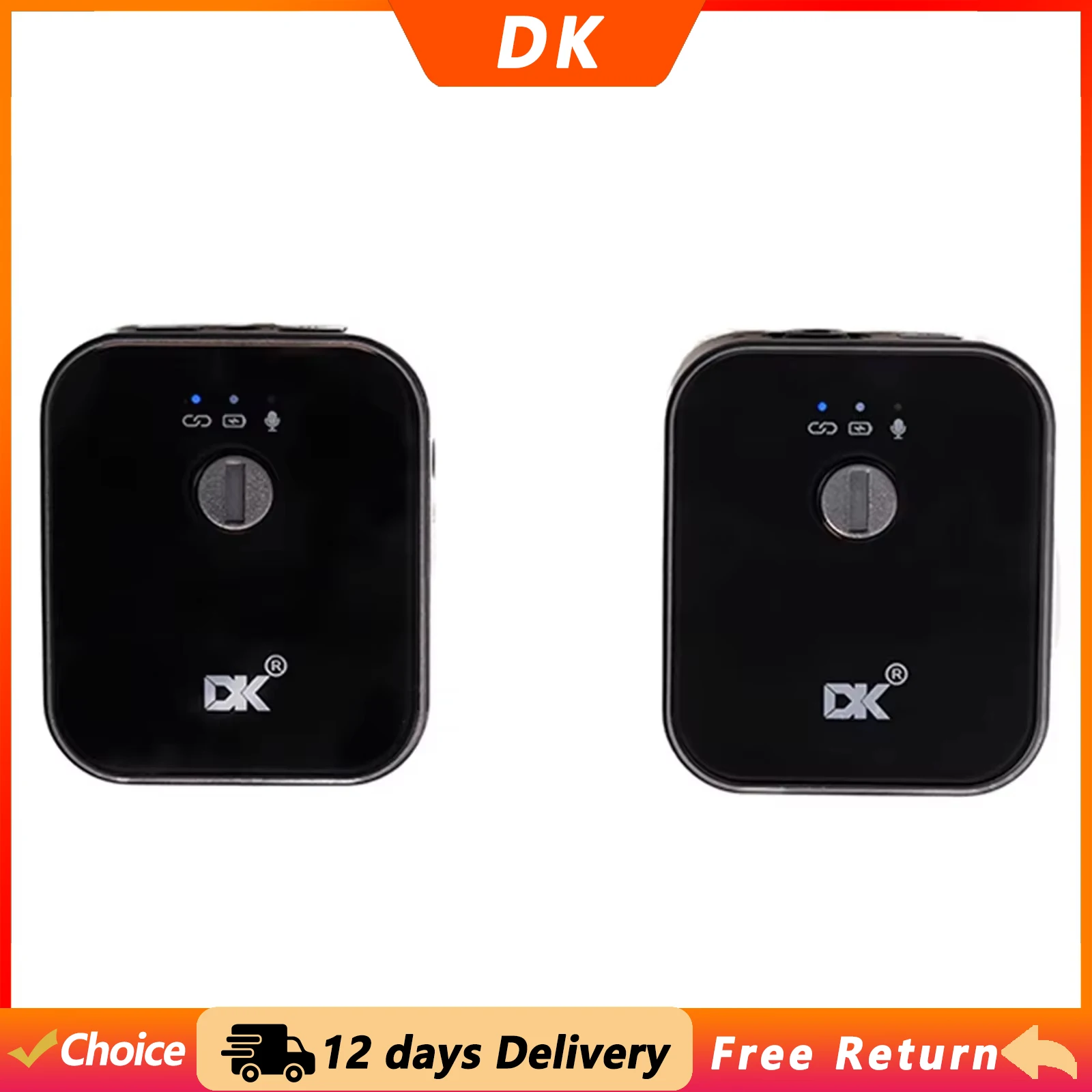 DK MP-6 2.4GHz Lavalier Wireless Microphone Lapel Mic Noise Reduction Anti-Interference Microphone YouTube Live Video Interview